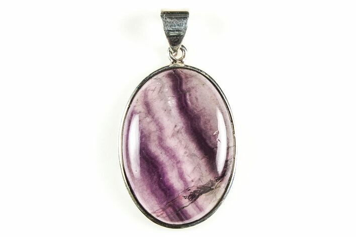 Banded Fluorite Pendant (Necklace) - Sterling Silver #206319